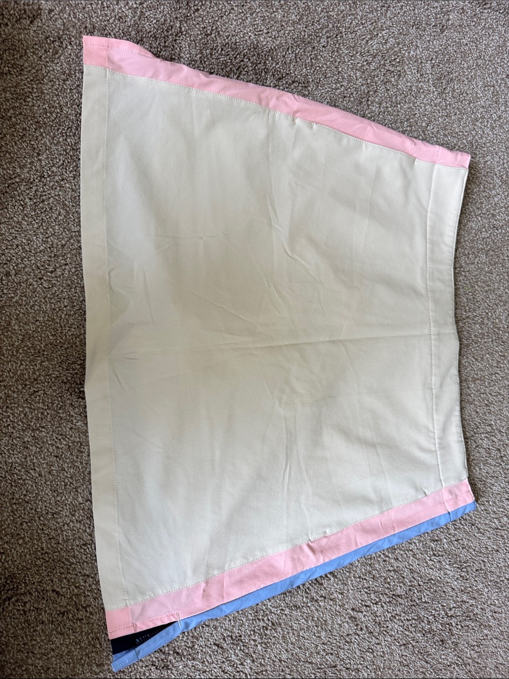 Lady Hagen Cream A-Line Skirt with Pink and Blue Trim